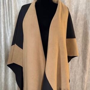 Rachel Roy Reversible Fleece Poncho/Shawl